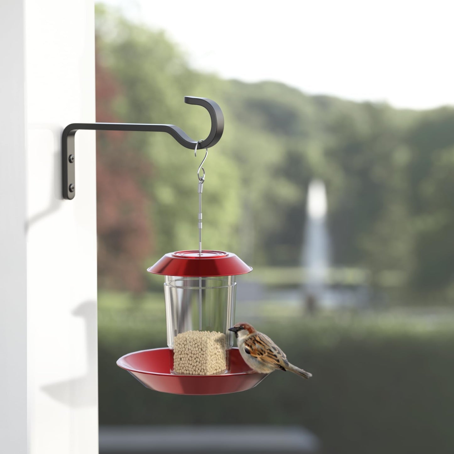 6 Inch 2 Pack Heavy Duty Outdoor Plant Hangers for Plants, Iron Plant Brackets with Metal Plant Hooks for Hanging Lantern, Bird Feeder