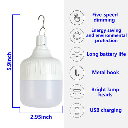 2Pcs Camping Lights,Emergency Lantern LED Work Light Bulb USB Rechargeable Lighting,30W 2000 Lumens,Portable Tent Light for Camping, Patio,Garden,BBQ,Hiking,Fishing. with Remote Control
