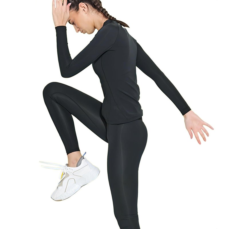 HovSiyla 3 Pack Women's Athletic Compression Long Sleeve Workout Tops Quick Dry Gym Running Yoga Shirts Black L