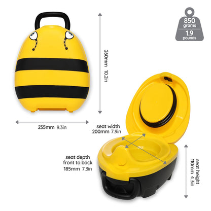 My Carry Potty - Bumble Bee Travel Potty, Award-Winning Portable Toddler Toilet Seat for Kids to Take Everywhere