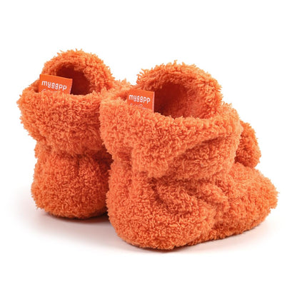 Ohwawadi Baby Booties Cozy Fleece Infant Baby Christmas Halloween Pumpkin Slippers Soft Bottom Warm Cartoon Socks Newborn Crib Shoes