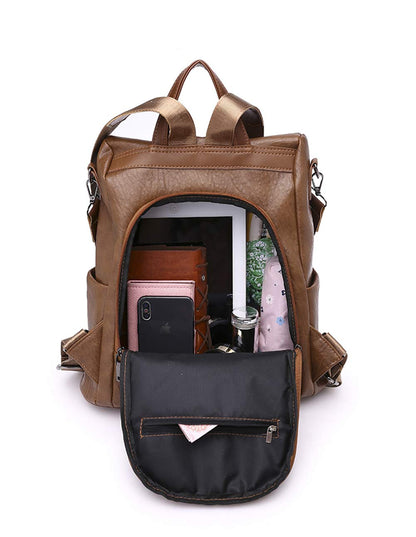 Estwell Women Anti-theft Backpack Handbag Ladies Rucksack Fashion PU Leather Shoulder Bag Waterproof Travel Daypack Casual School Bag