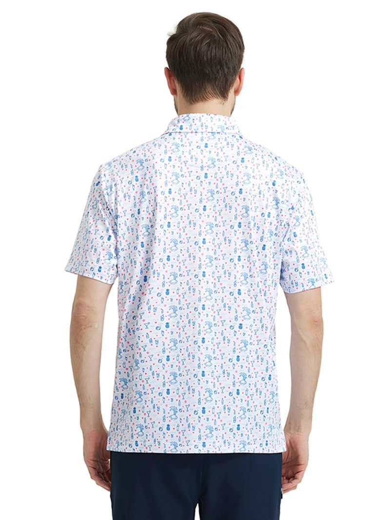 DTWOOO Men's Performance Moisture Wicking Print Short Sleeve Golf Polo Shirts