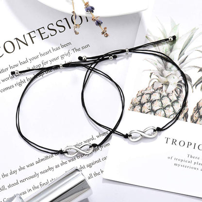 MANVEN Matching Bracelets for Couples Best Friends Pinky Promise Bracelets Birthday Gifts for Family Sister Women Men