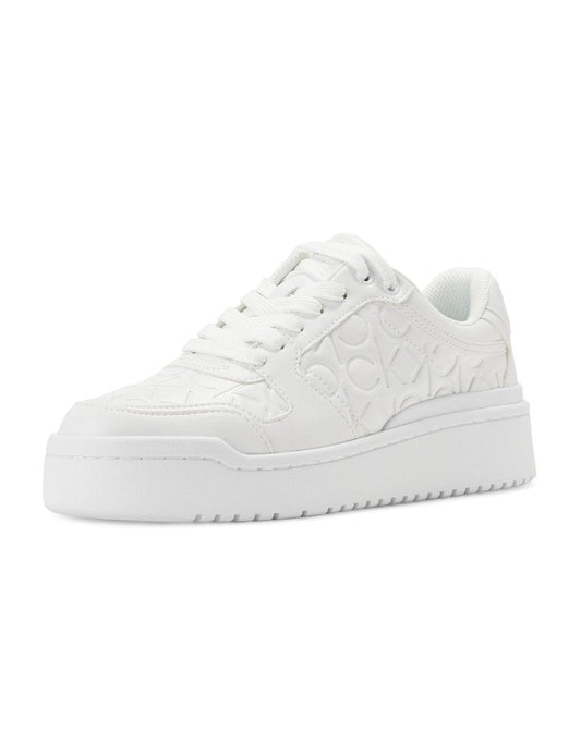 Calvin Klein Women's Aelora Sneaker, White 141, 7