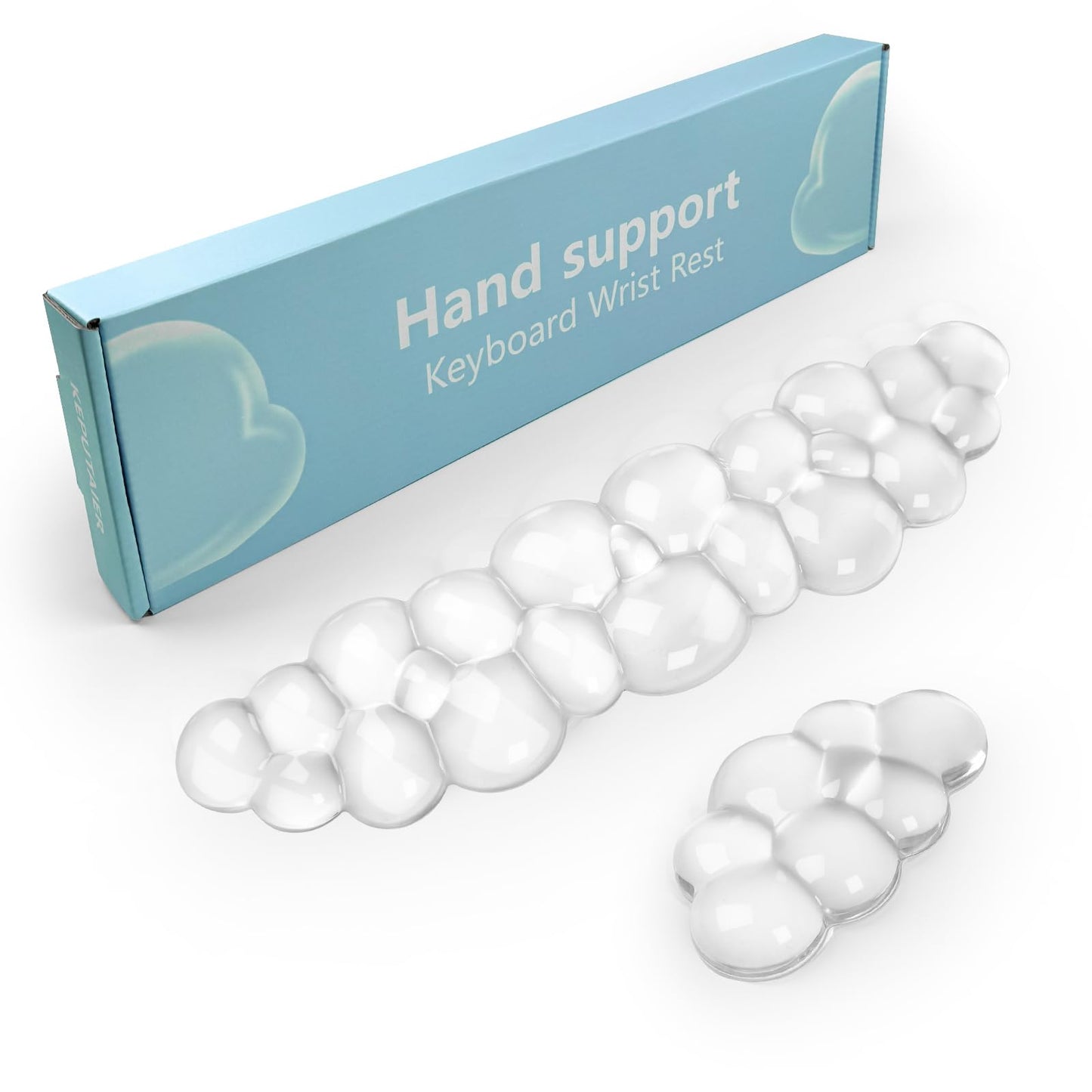 Gel Cloud Keyboard and Mouse Wrist Rest, Cute Wrist Support and Arm Support Keyboard Rest for Keyboard and Mouse Typing Pain Relief，Suitable for Office/Computer/Laptop/Gaming（White）