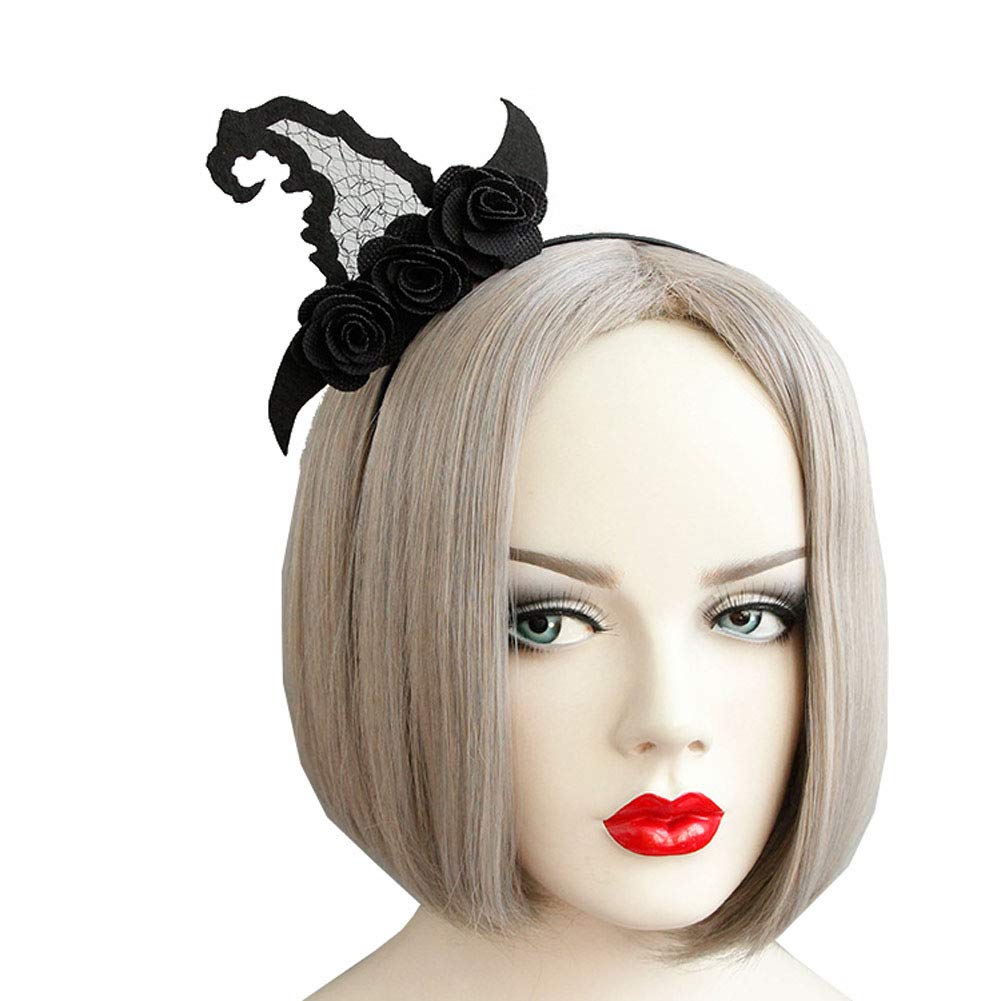 Love Sweety Halloween Spider Ghost Pumpkin Hair Hoop Cosplay Devil Headband (Witch Hat Black)