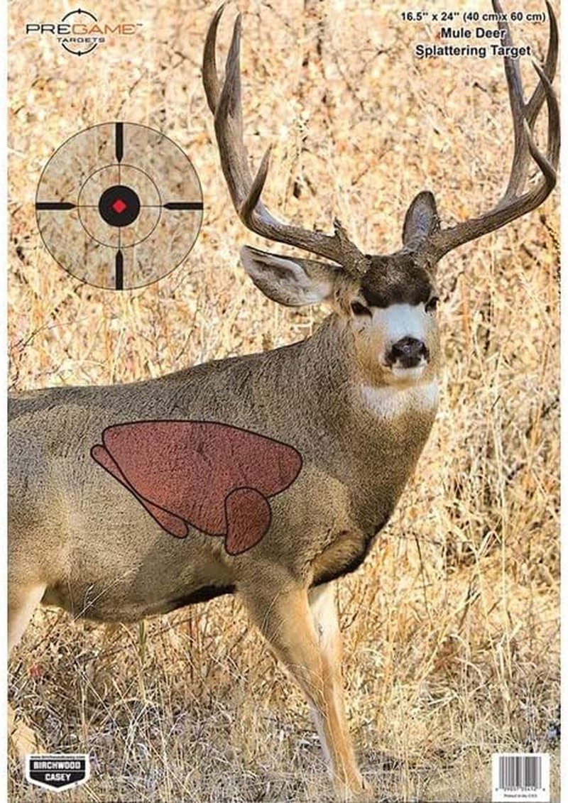 Pregame Big Game Animal Targets - Photo-Realistic Instant Splattering Shooting Targets | 16.5" x 24" - 3 Pack for All Guns & Calibers