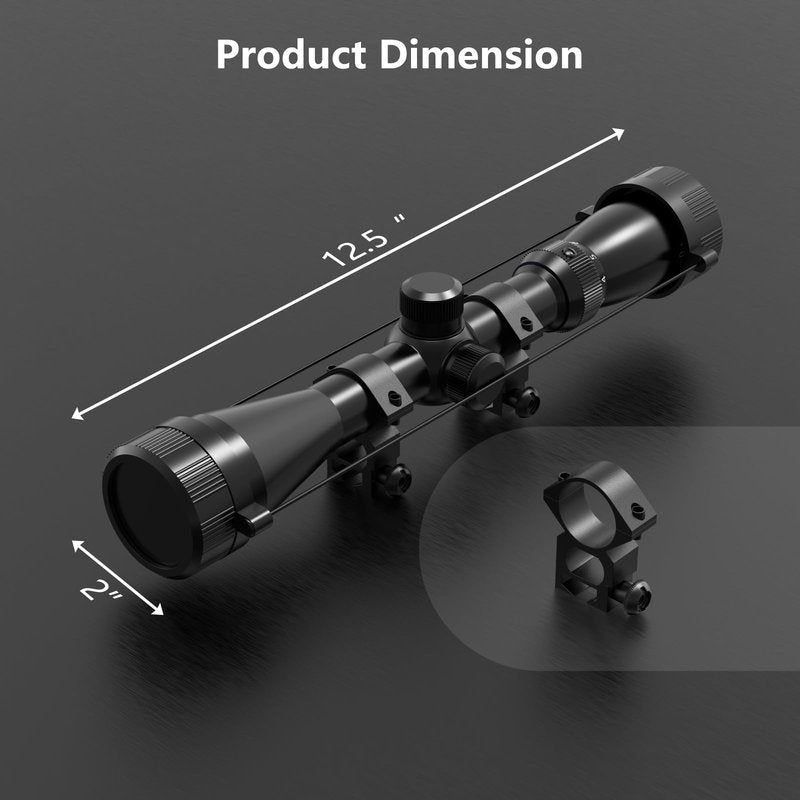 FITSAFE 3-9x40 Rifle Scope|Reticle Crosshair Scope with 20mm Picatinny Mounts|Aluminum 1 Inch Tube|Lightweight Hunting Scope