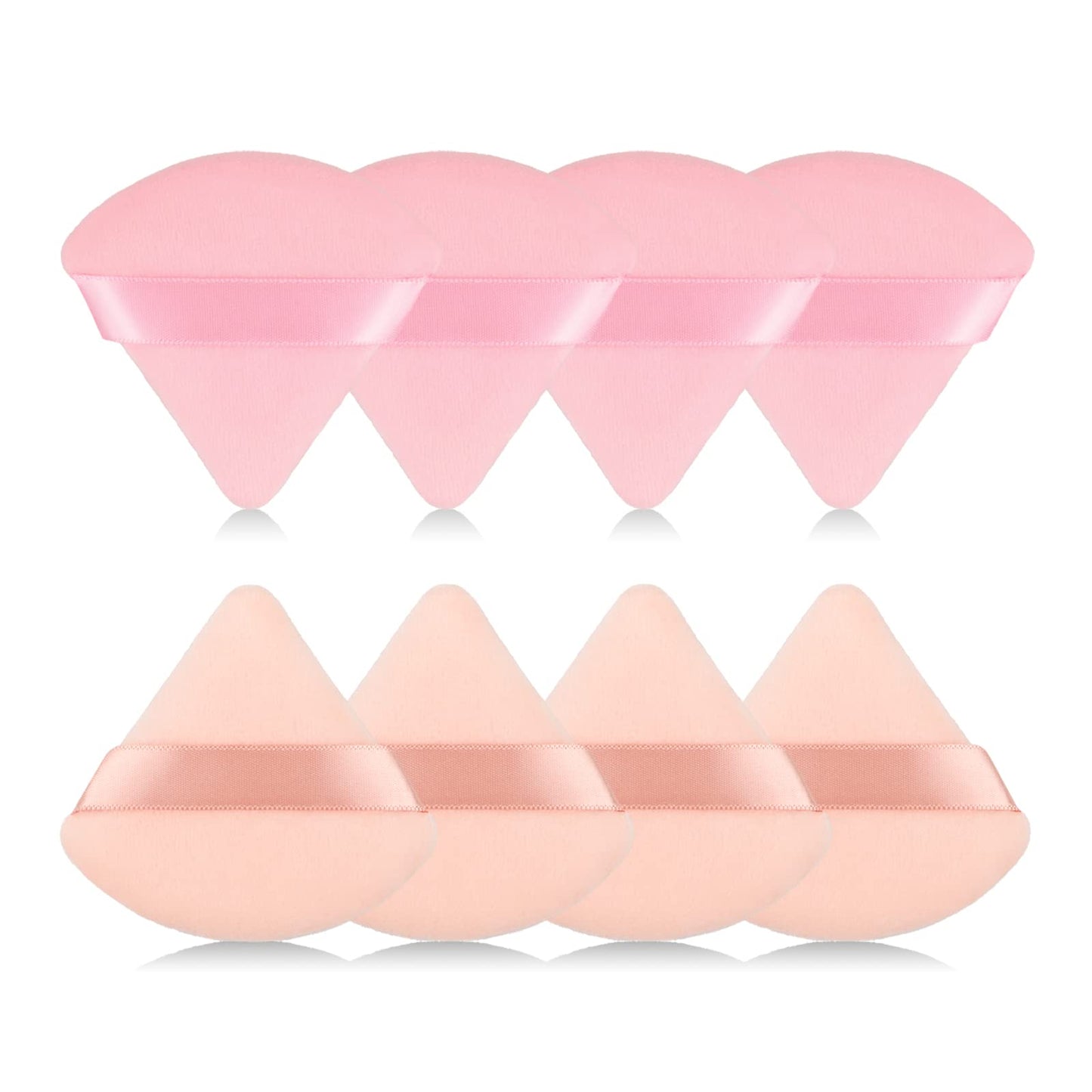 8Pcs of Triangular Powder Puff Makeup Sponges, Made of Super-soft Velvet, Designed for Contouring, Eye, and Corner, Beauty Blender Foundation Mixing Container.(Black)