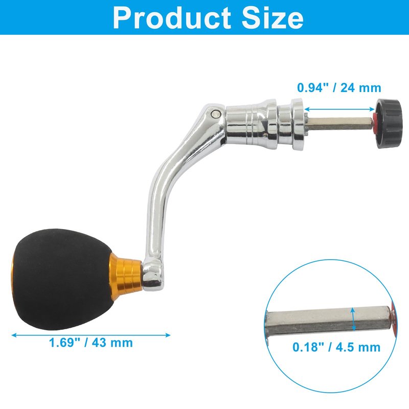 Cionyce Fishing Spinning Reel Handle - Rocker Arm Replacement Power Handle Grip in for Spinning Fishing Reels, Fishing Reel Accessories & Maintenance Tools (Gold)