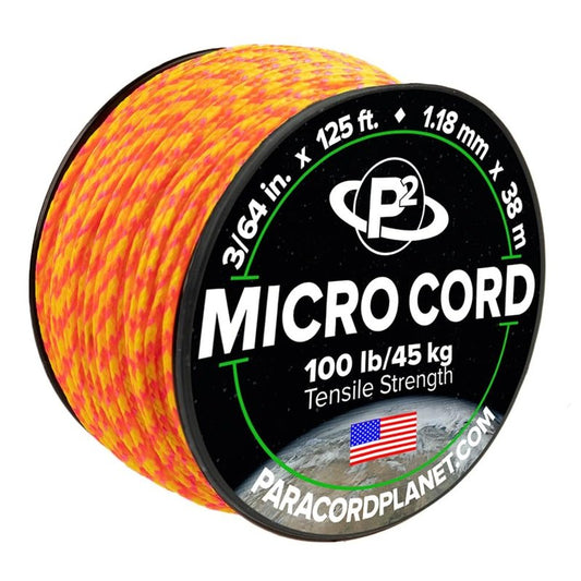 Paracord Planet Micro Paracord – Thin Braided Cord for Crafting, Fishing, and DIY Projects in 125 ft Spools – Starburst