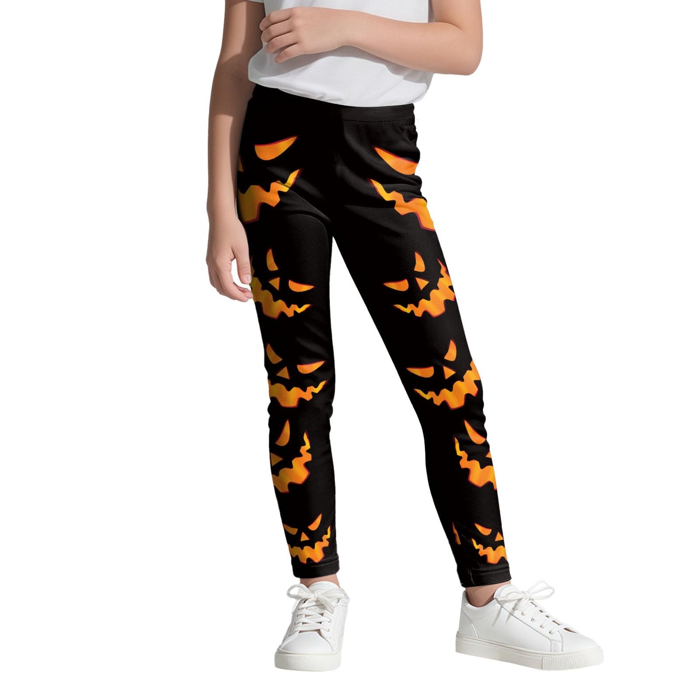 Halloween Spooky Pumpkin Legging for Kids Girls Striped Leggings Birthday Stretchy Tights Pants