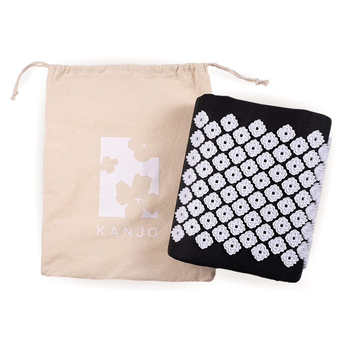 Kanjo FSA HSA Eligible Acupressure Cushion | Memory Foam Acupressure Pillow for Back and Sciatica Pain | 100% Cotton Linen Cover