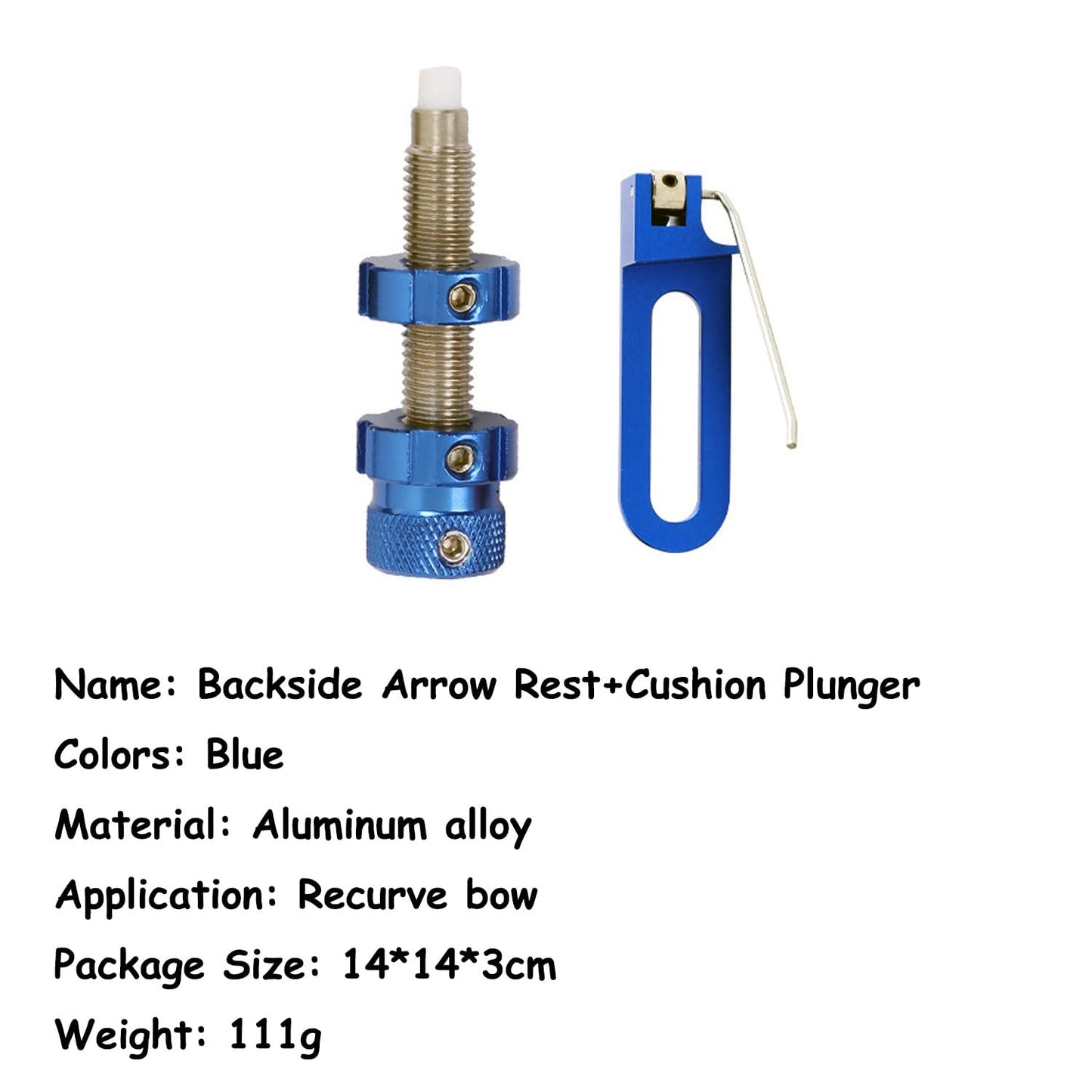 FUNTRESS Archery Cushion Plunger and Magnetic Arrow Rest Set Screw-in Pressure Button Metal Arrow Rest for Recurve Bow (Right-Hand, Blue)