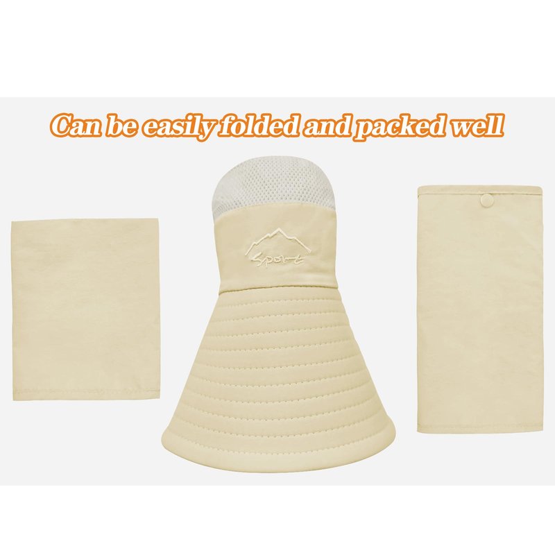 Sun Hats for Men Women Fishing Hat UPF 50+ Breathable Wide Brim Summer UV Protection Hat with Face Cover & Neck Flap