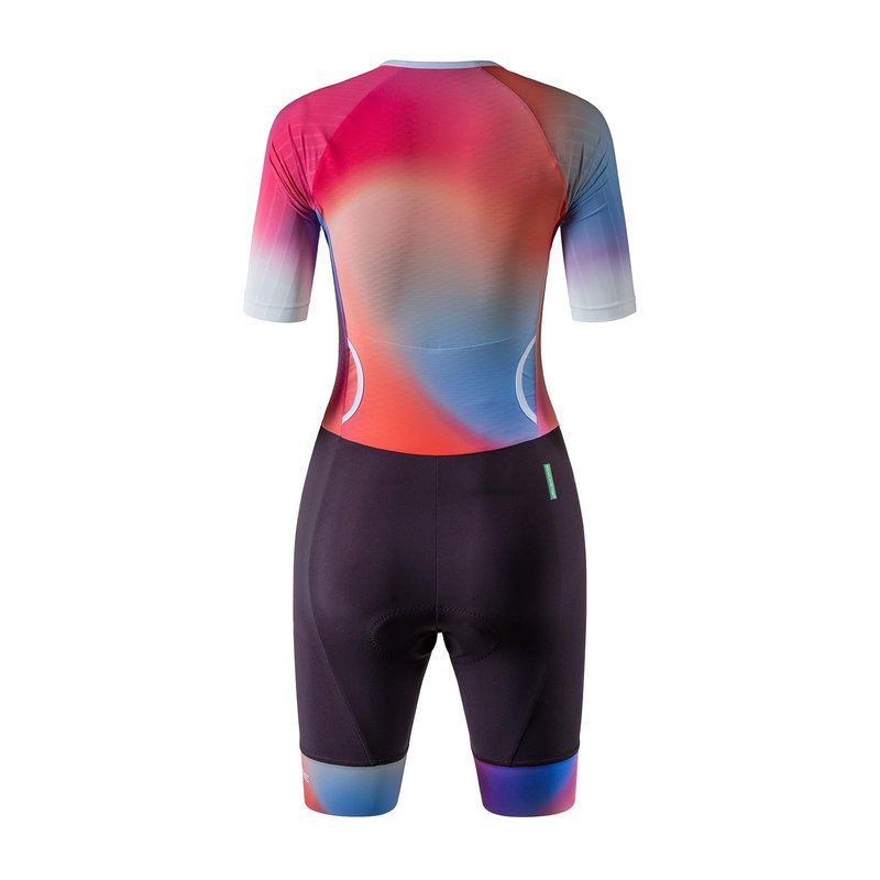 MY KILOMETRE Women's Triathlon Suit, Sleeveless Trisuit with Chamois, 2 Rear Pockets, UPF 50+