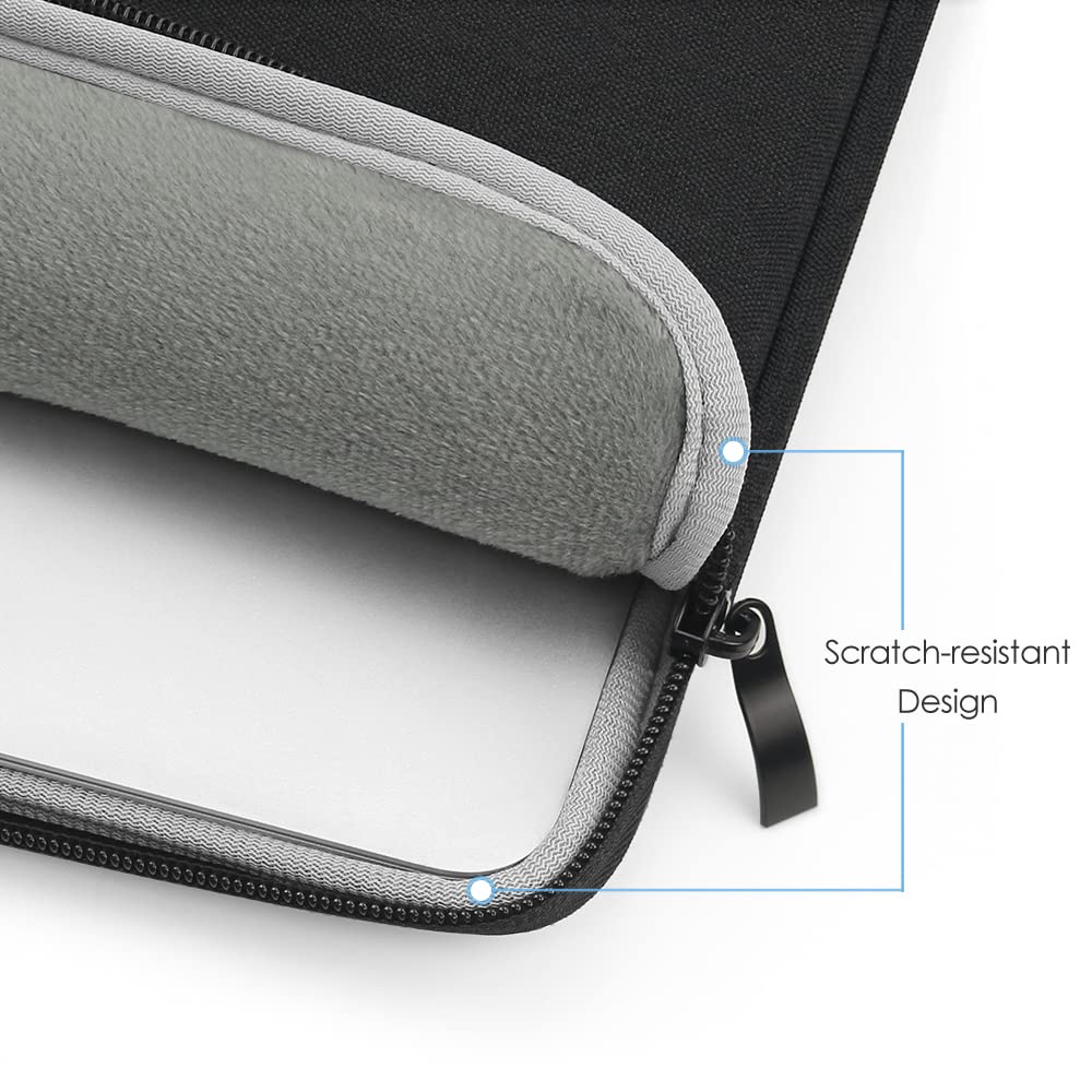 ProElife 13-Inch Laptop Sleeve Case for 2025-2022 MacBook Air 13.6 inch with Apple M4 M3 M2 Chip & MacBook Pro 13.3 inch M2 Chip Accessory Traveling Carrying Canvas Bag Cover Simple Case (Black)