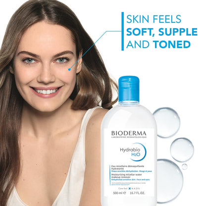 Bioderma Hydrabio H2O Micellar water for dehydrated skin, makeup remover, 500 ml