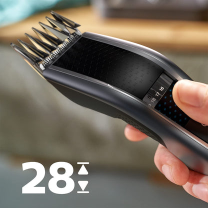 Philips Hair Clippers, Series 5000 Trim-n-Flow PRO Technology Hair Clipper, Fully Washable with Self-Sharpening Stainless Steel Blades, Corded, UK 3-Pin Plug - HC5630/13