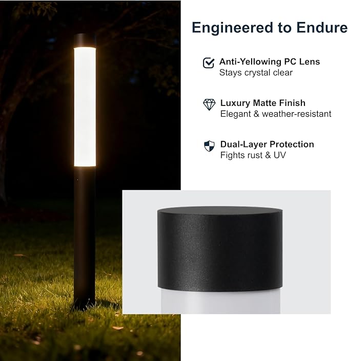 SkyGlow Lamp Post Light, 71" 120V Line Voltage Aluminum LED IP55 Waterproof Outdoor Landscape Bollard Lights Modern Curb Appeal for Garden Lawn Pathway Path Patio Courtyard Driveway Decoration