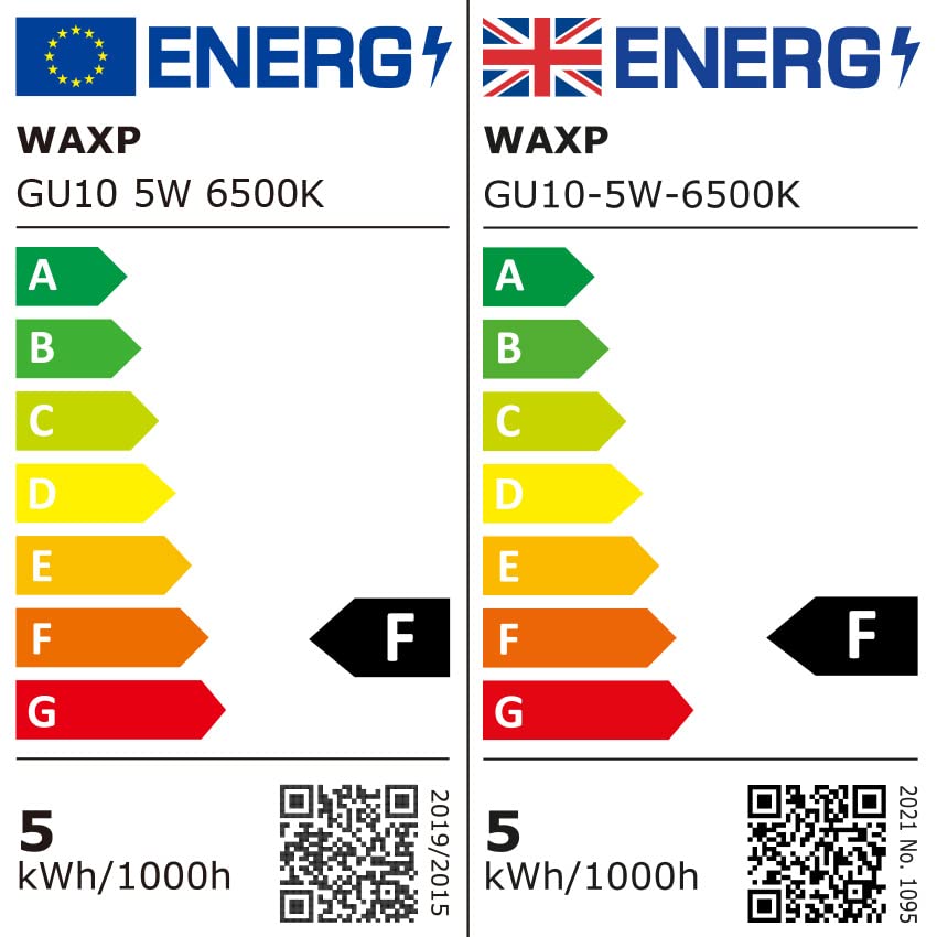GU10 LED Spotlight Bulbs 5W, Cool White, 6500K, 365lm, No Flickering, Energy Saving Led Bulbs, Equivalent 40-50W GU10 Halogen Spot Light Bulbs, Non-Dimmable,10 Pack