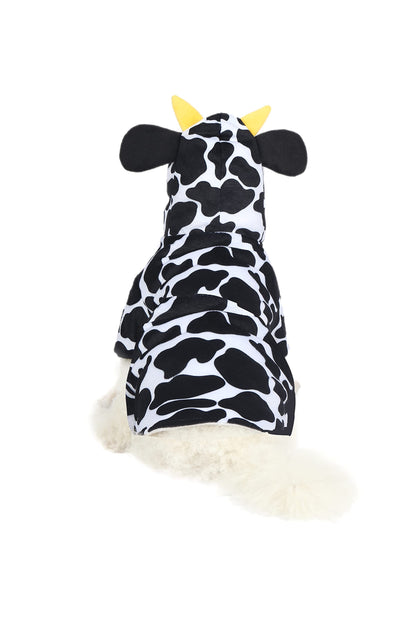 Spooktacular Creations Pet Dog Milk Cow Costume with 3D Cow Hood for Halloween Dress-up Party, Pet Carnival (Medium)