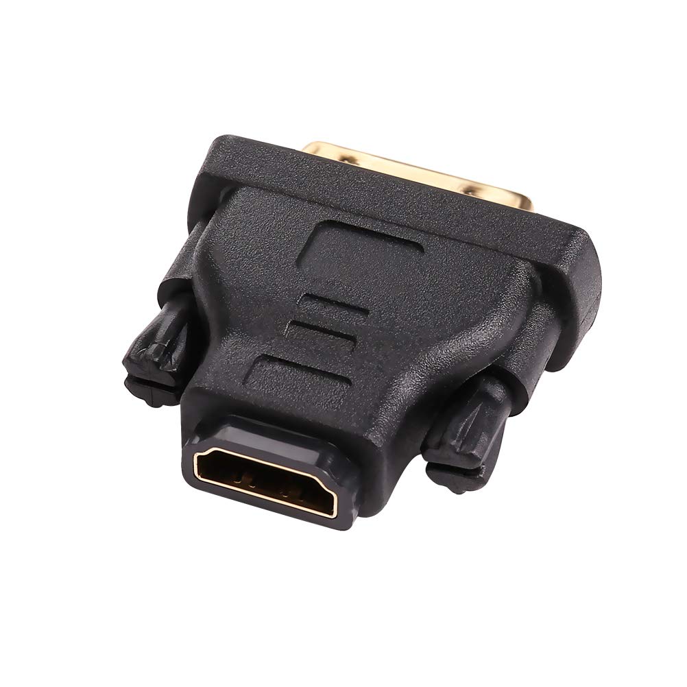 DTech DVI to HDMI Adapter DVI Male to HDMI Female Bi-Directional DVI-D Port Converter 4K 1080P Gold Plated Connector