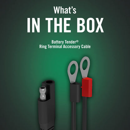 Battery Tender Ring Terminal Harness Accessory Cable - 18 inch Cord Adapter with SAE Quick Disconnect - Easy Quick Convenient for Motorcycles, Cars, ATVs and More - 081-0069-6