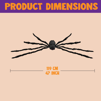 JOYIN 2 Pack 4 Ft Halloween Spider Decorations Outdoor, Scary Large Giant Spiders with Adjustable Legs for Halloween Outside Decor, Yard Lawn Indoor Haunted House Props