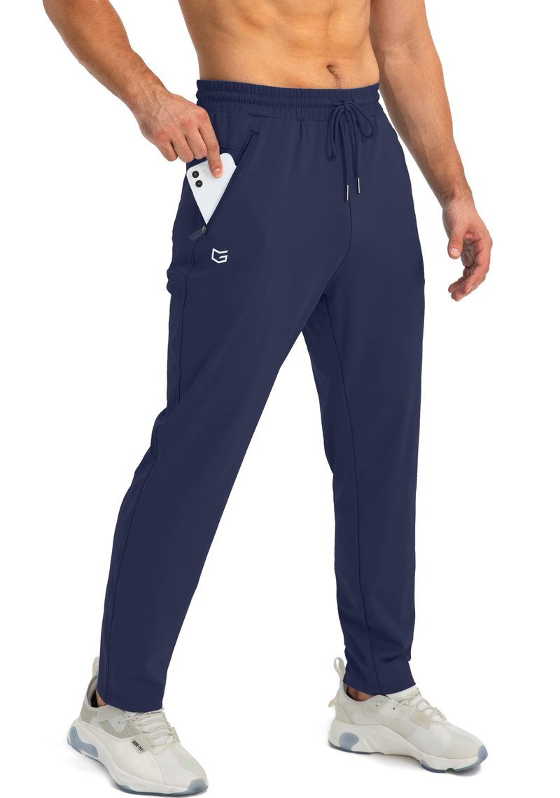 G Gradual Men's Sweatpants with Zipper Pockets Tapered Joggers for Men Athletic Pants for Workout, Jogging, Running (Navy, Medium)