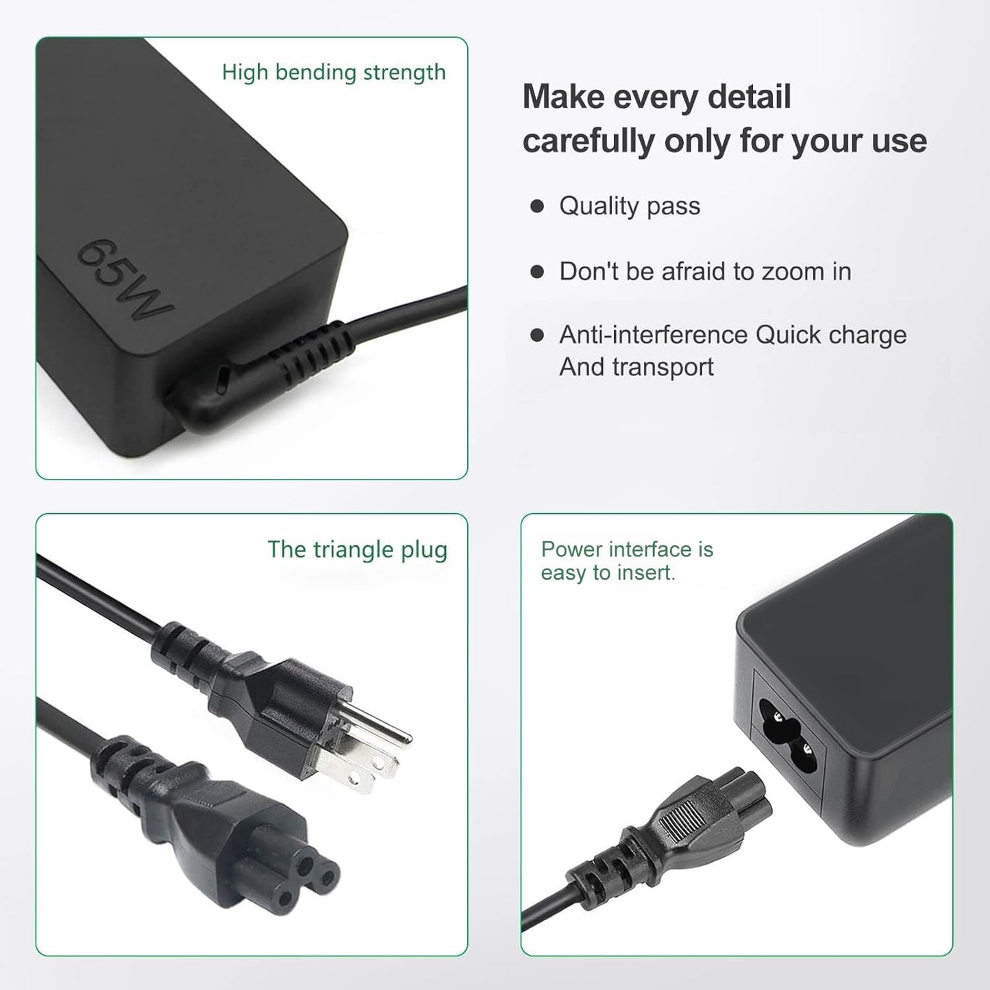 Dzytnsy 65W USB C Charger Compatible with Lenovo Thinkpad/Yoga/Chromebook Laptop Computer 65W 45W USB C Fast Power Adapter