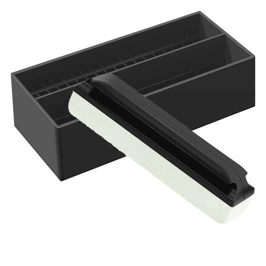 Beard Cleaner Brush and Holder Set: Clean Up Beard Trimmings from Sinks and Countertops After Shaving - Best Gifts For Men Beard Brush Clean Up Sink (Set)