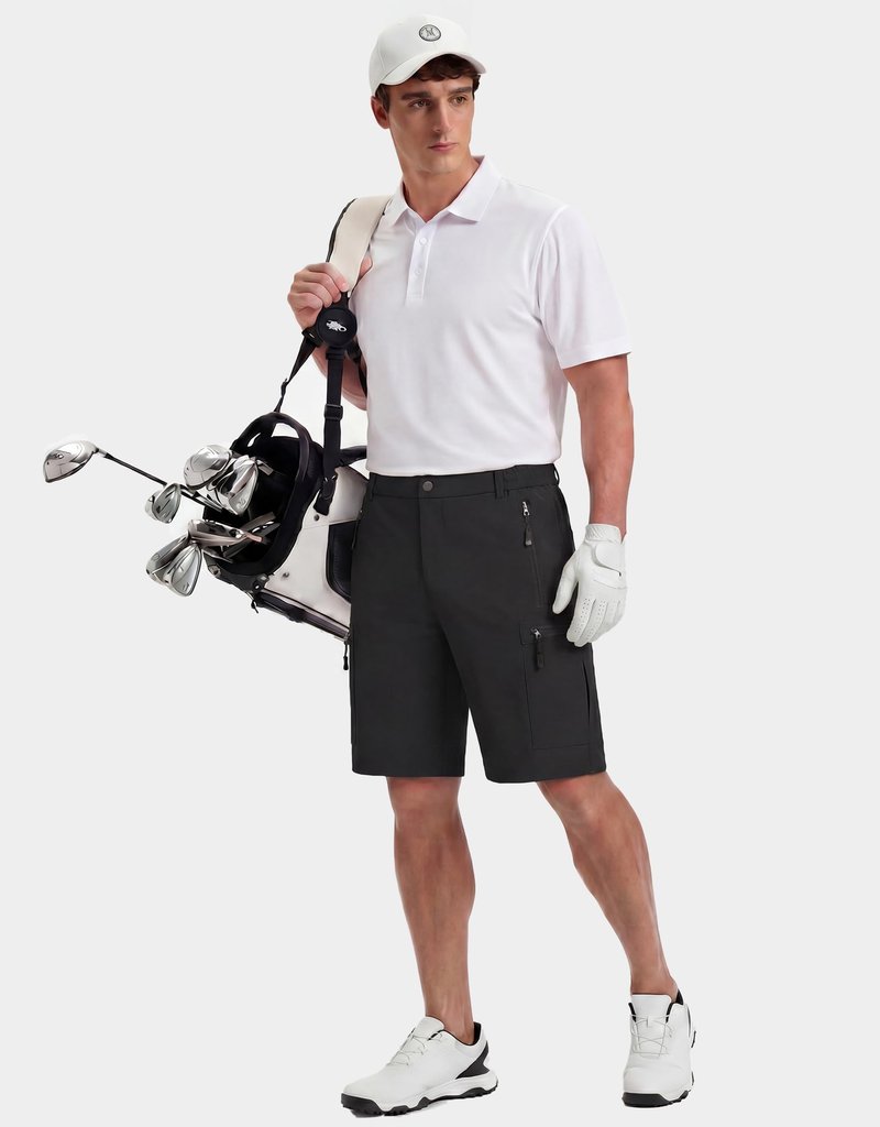 COOFANDY Men's Hiking 9" Cargo Shorts Lightweight Outdoor Shorts Quick Dry Golf Camping Casual Fishing with 5 Zipper Pockets