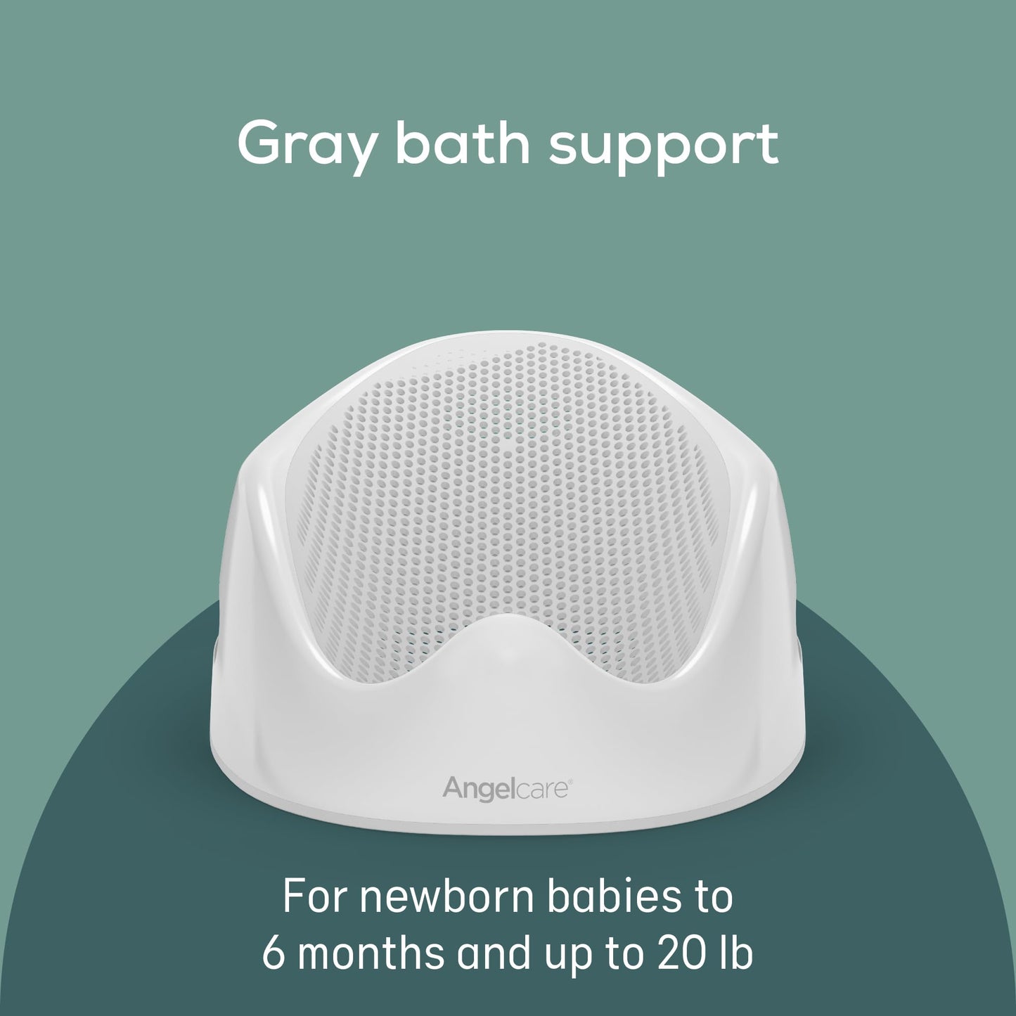 Angelcare Baby Bath Support (Gray) | Ideal for Babies Less Than 6 Months Old