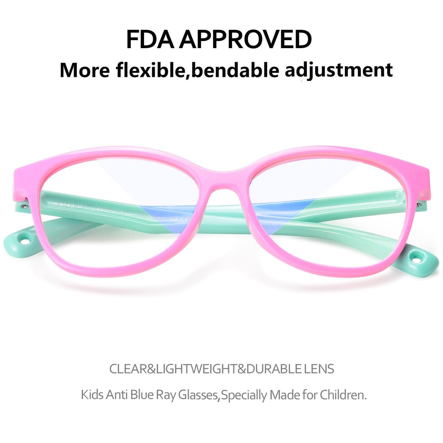 SEEAFUN Blue Light Glasses for Kids Girls Boys with Cute Car Case, UV400 Protection, Anti Blue Ray Age3-12
