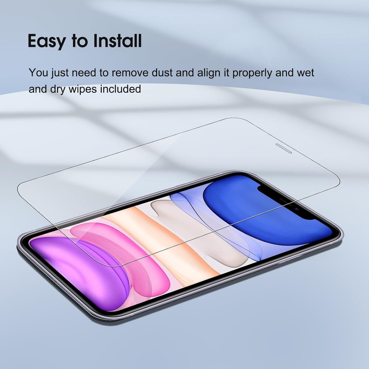 3 Pack Screen Protector for iPhone 11/XR 6.1 Inch, 9H Hardness Shock Resistant Tempered Glass HD Ultra Clear