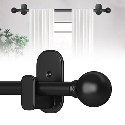 Curtain Rods No Drilling for Windows 32 to 45 Inch:No Drill Small Silver Curtain Rod with Adhesive Brackets for Bedroom,5/8" Apartment Renter Friendly Adjustable Drapery Rods Easy Install