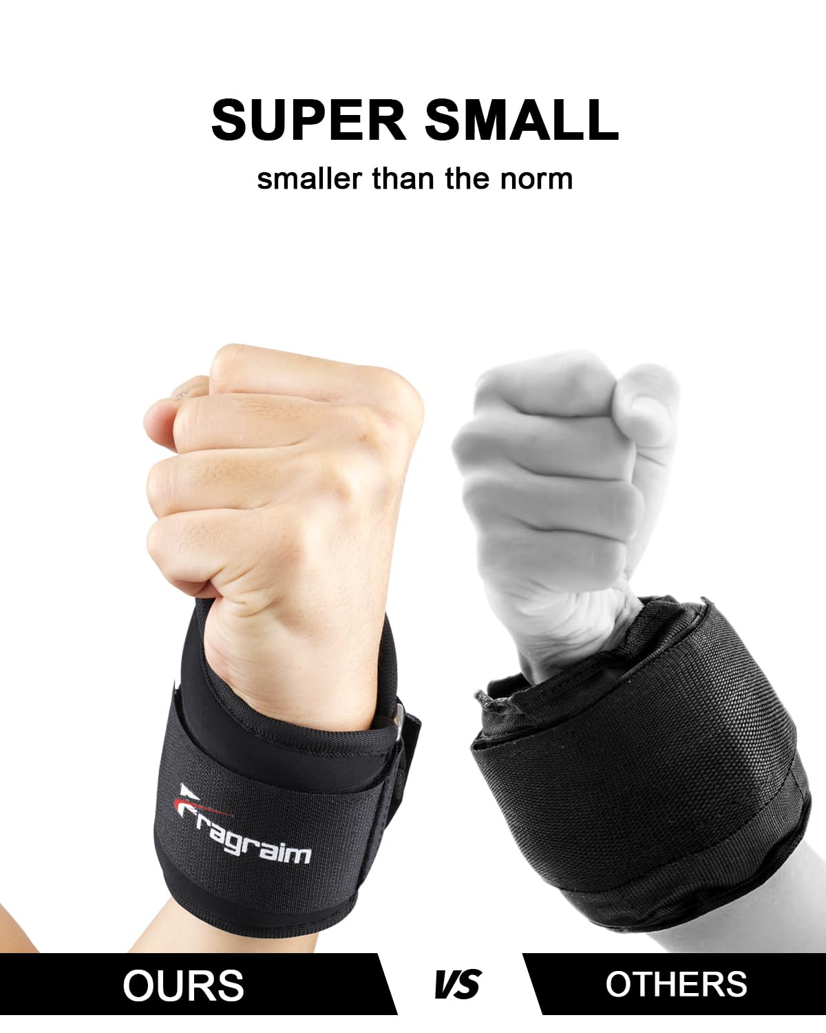 Fragraim Wrist Weights for Women Men with Thumb Loops Lock 3lb*2 Wrist and Ankle Weights Sets for Walking Running Strength Training Exercises- Black