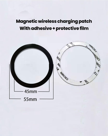 Adhesive Thin Metal Plates for Magnetic Mounts - Compatible with Phone Cases, Car Mounts, and Magnetic Holders (3 Rectangle & 3 Round & 4 Ring, Black)