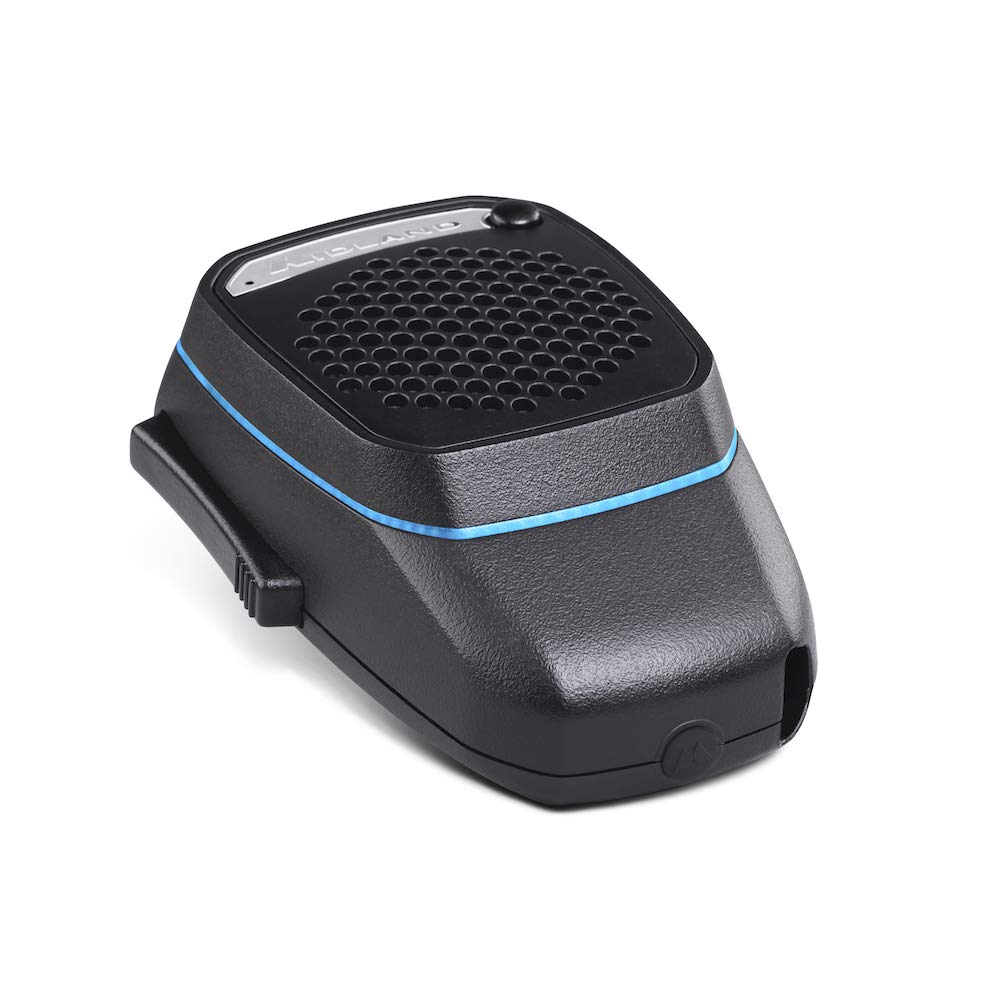 Midland - Microphone Wireless, Bluetooth Microphone Dual Mike for CB Radio & Hands-Free Truck/Car/Camper, Analog & Digital, 3W Super Bass Speaker, DSP, Mounting Support, Light Ring, USB Charging Cable