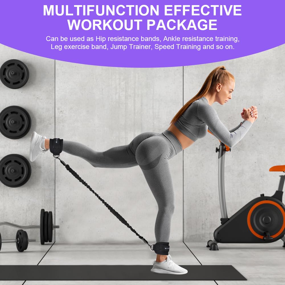 flintronic Resistance Bands Set, Ankle Resistance Bands, Gym Cuffs with Double D-Ring, Resistance Bands Set with Ankle Straps, for Muscle Shaping Home Workouts and Fitness Training