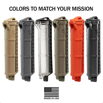 Thyrm CellVault Battery Storage (Flat Dark Earth) Case for AA, AAA, CR123 batteries, survival gear, matches, Made in USA