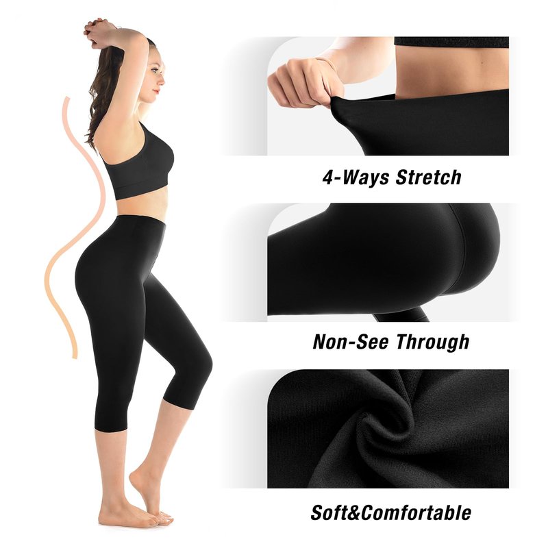 Walifrey Leggings for Women, High Waisted Buttery Soft Womens Leggings for Gym Yoga Workout (Capri Color Line Pattern SM)