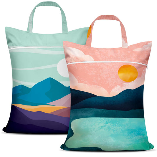 2 Pcs Large Travel Laundry Bags - Waterproof with Handle, Washable Dirty Clothes Bags for Travel, Wet/Dry, Gym, Swimming Pool & College Dorm