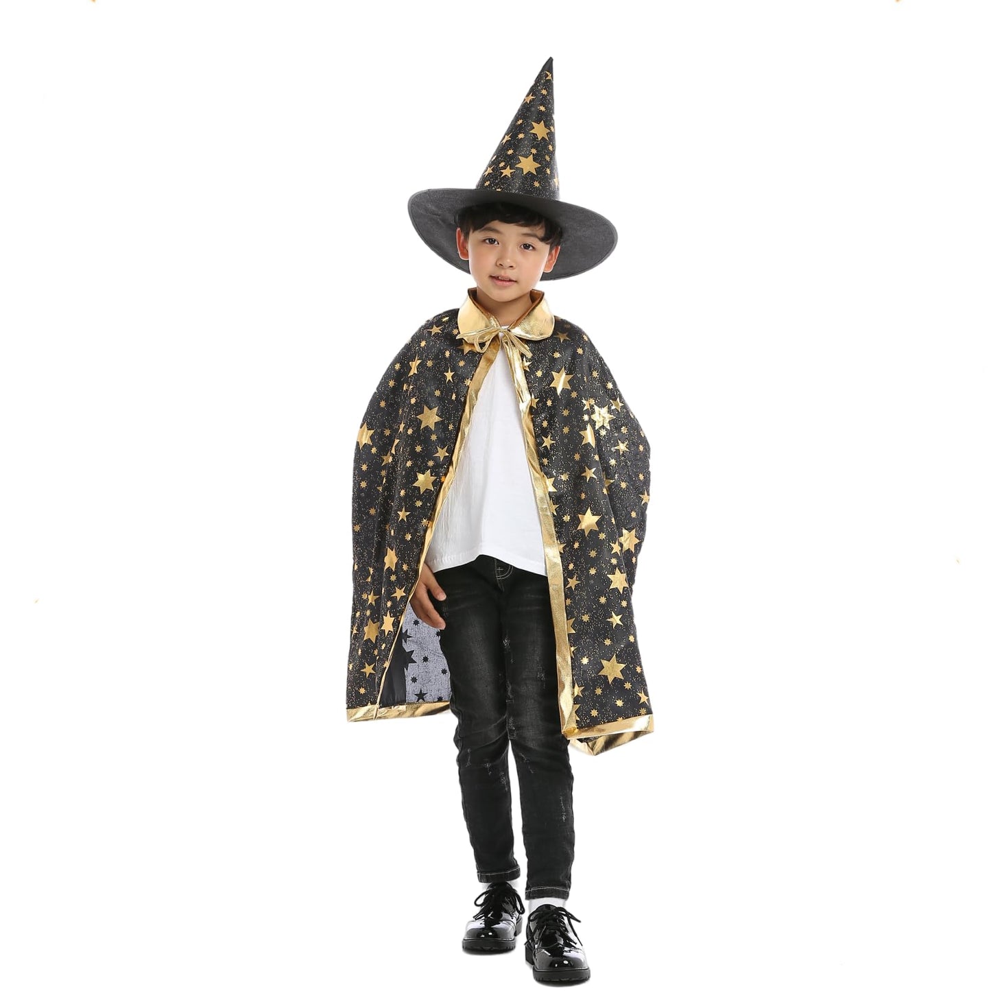 Newland Kids Wizard Cape Costume, 3-10 years Wizard Cape and Hat, Kids Cloak Party Set - Halloween, Cosplay, Dress-Up