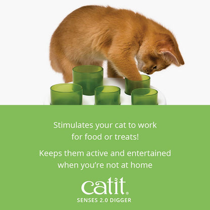 Catit Senses 2.0 Digger Interactive Slow Feeder - Turn Mealtime into Play Time