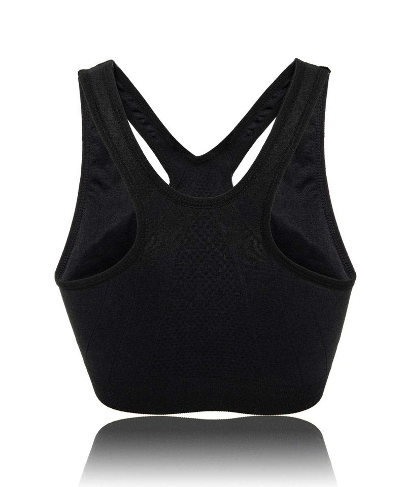 Women's Wireless Post-Surgery Zip Front Sports Bra | Medium Support Yoga Activewear Bra for Workout Recovery
