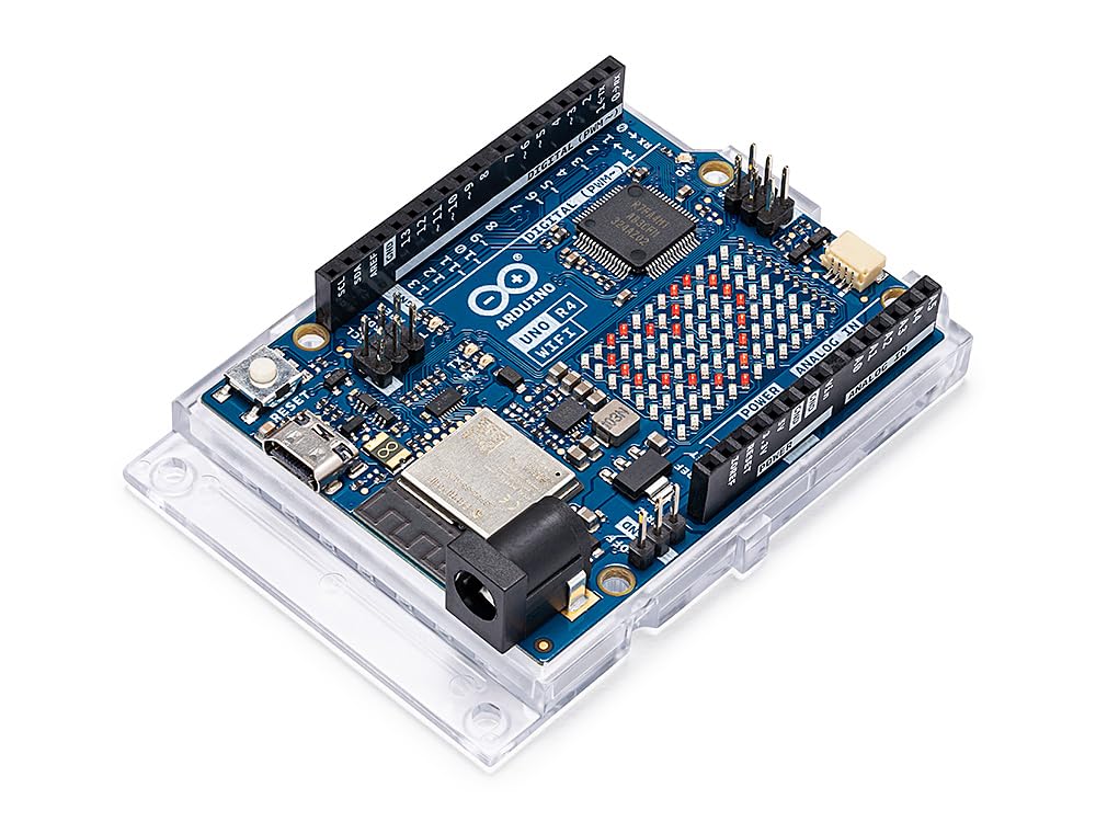 Arduino UNO R4 WiFi [ABX00087] – Renesas RA4M1 + ESP32-S3, Wi-Fi, Bluetooth, USB-C, CAN, 12-bit DAC, OP AMP, Qwiic Connector, 12x8 LED Matrix for Advanced IoT & Embedded Projects