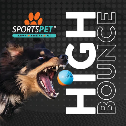 SPORTSPET High Bounce Natural Rubber Dog Balls (6 Pack High Bounce) (60mm)